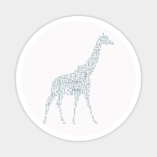 Giraffe Africa Silhouette Shape Text Word Cloud Magnet